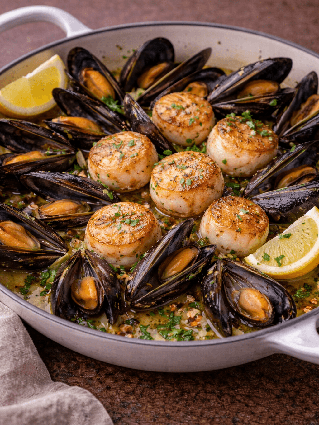 Mussels and scallops